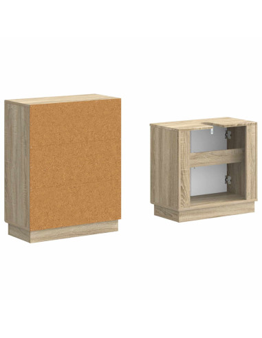 Set di Armadi da Bagno da 2 Pezzi HOORN Rovere Sonoma