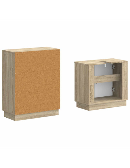 Set di Armadi da Bagno da 2 Pezzi HOORN Rovere Sonoma