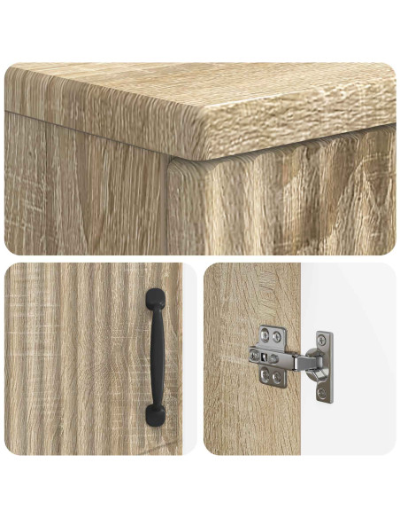 Set di Armadi da Bagno da 2 Pezzi HOORN Rovere Sonoma