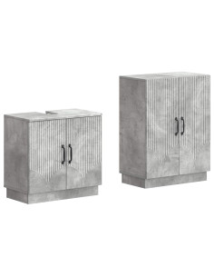 Set di Armadi da Bagno da 2 Pezzi HOORN Grigio Cemento