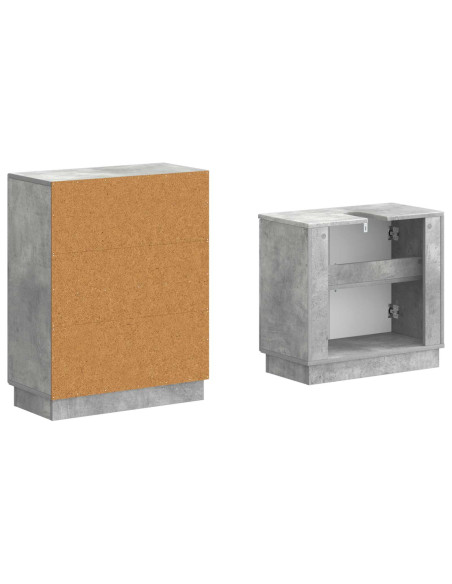 Set di Armadi da Bagno da 2 Pezzi HOORN Grigio Cemento