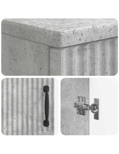 Set di Armadi da Bagno da 2 Pezzi HOORN Grigio Cemento
