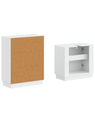 Set di Armadi da Bagno da 2 Pezzi HOORN Bianco Lucido