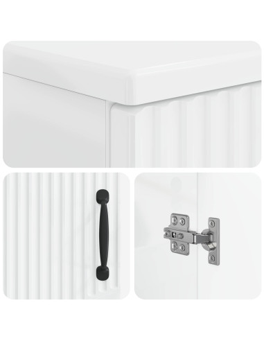 Set di Armadi da Bagno da 2 Pezzi HOORN Bianco Lucido