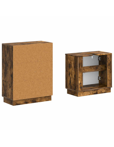 Set di Armadi da Bagno da 2 Pezzi HOORN Rovere Fumo