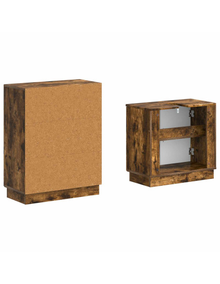 Set di Armadi da Bagno da 2 Pezzi HOORN Rovere Fumo