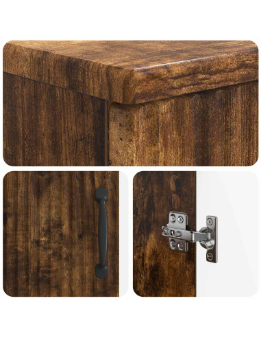 Set di Armadi da Bagno da 2 Pezzi HOORN Rovere Fumo