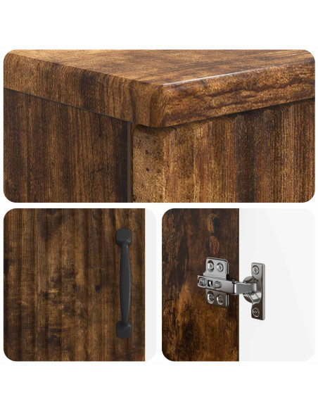 Set di Armadi da Bagno da 2 Pezzi HOORN Rovere Fumo