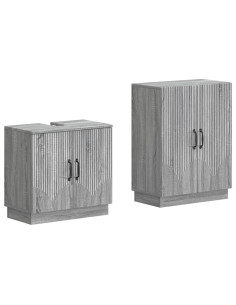 Set di Armadi da Bagno da 2 Pezzi HOORN Sonoma grigio
