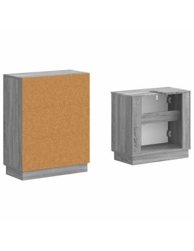 Set di Armadi da Bagno da 2 Pezzi HOORN Sonoma grigio