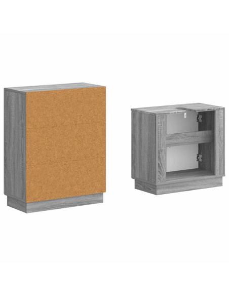 Set di Armadi da Bagno da 2 Pezzi HOORN Sonoma grigio