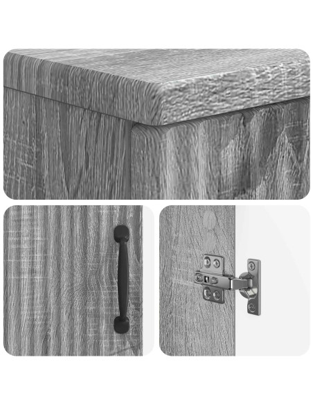 Set di Armadi da Bagno da 2 Pezzi HOORN Sonoma grigio