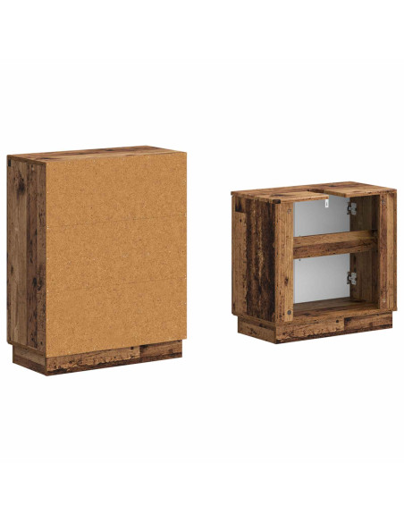 Set di Armadi da Bagno da 2 Pezzi HOORN Legno antico