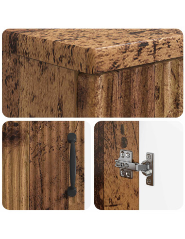 Set di Armadi da Bagno da 2 Pezzi HOORN Legno antico