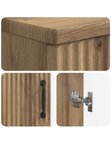Set di Armadi da Bagno da 2 Pezzi HOORN Rovere Artigianale