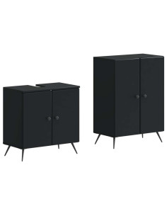 Set di Armadi da Bagno da 2 Pezzi BREDA Nero