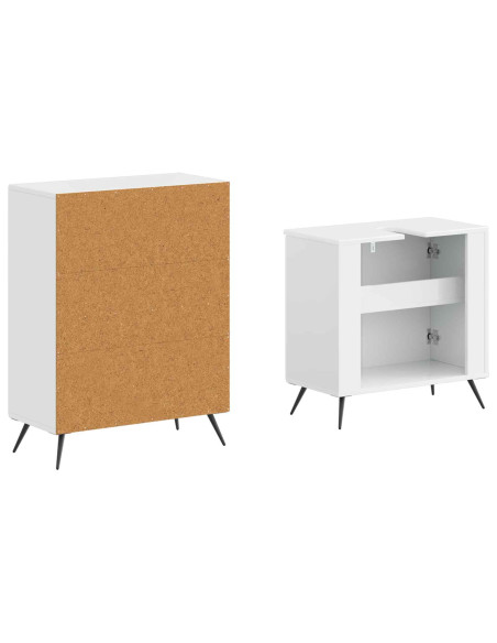 Set di Armadi da Bagno da 2 Pezzi BREDA Bianco Lucido