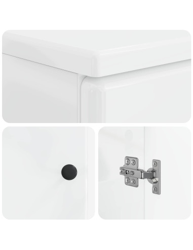 Set di Armadi da Bagno da 2 Pezzi BREDA Bianco Lucido