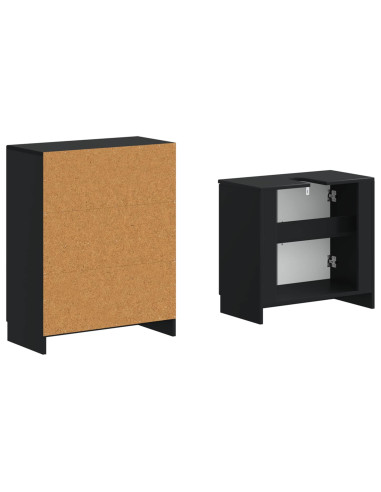 Set di Armadi da Bagno da 2 Pezzi UTRECHT Nero