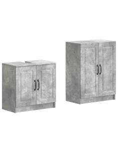 Set di Armadi da Bagno da 2 Pezzi UTRECHT Grigio Cemento