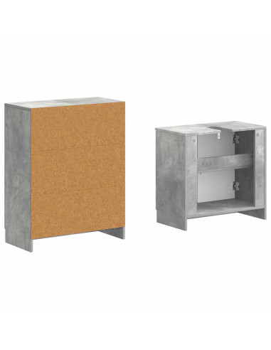 Set di Armadi da Bagno da 2 Pezzi UTRECHT Grigio Cemento