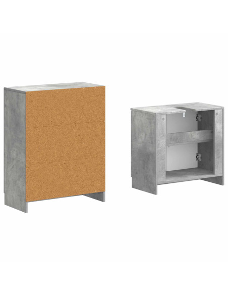 Set di Armadi da Bagno da 2 Pezzi UTRECHT Grigio Cemento