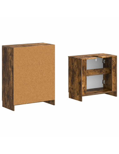 Set di Armadi da Bagno da 2 Pezzi UTRECHT Rovere Fumo