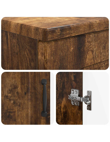 Set di Armadi da Bagno da 2 Pezzi UTRECHT Rovere Fumo