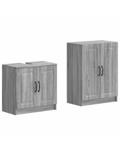 Set di Armadi da Bagno da 2 Pezzi UTRECHT Sonoma grigio
