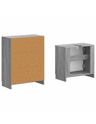 Set di Armadi da Bagno da 2 Pezzi UTRECHT Sonoma grigio