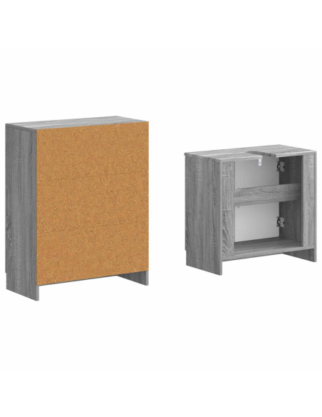Set di Armadi da Bagno da 2 Pezzi UTRECHT Sonoma grigio