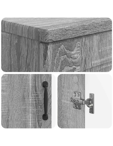 Set di Armadi da Bagno da 2 Pezzi UTRECHT Sonoma grigio