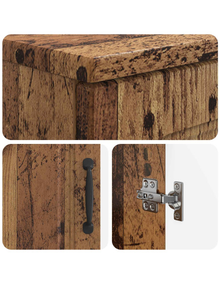 Set di Armadi da Bagno da 2 Pezzi UTRECHT Legno antico