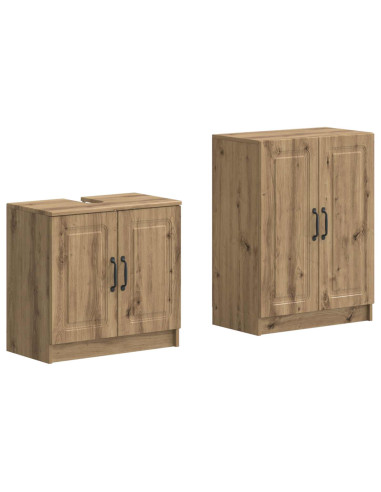 Set di Armadi da Bagno da 2 Pezzi UTRECHT Rovere Artigianale