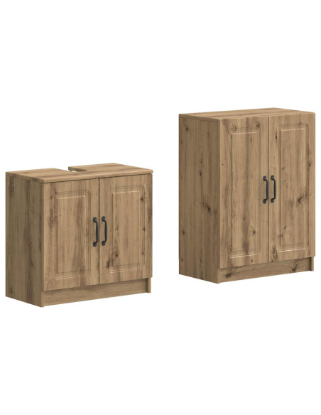 Set di Armadi da Bagno da 2 Pezzi UTRECHT Rovere Artigianale