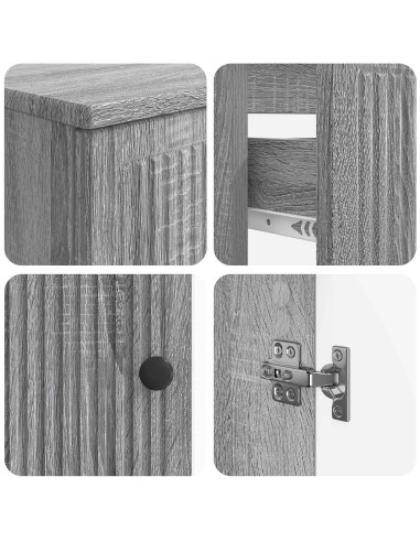 Set di Armadi da Bagno da 2 Pezzi EDE Sonoma grigio