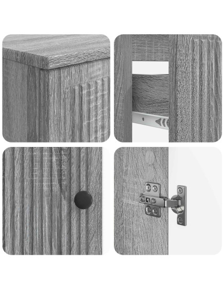 Set di Armadi da Bagno da 2 Pezzi EDE Sonoma grigio