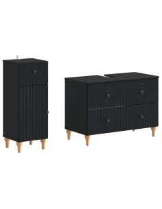 Set di Armadi da Bagno da 2 Pezzi ALKMAAR Nero