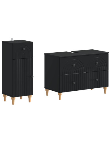 Set di Armadi da Bagno da 2 Pezzi ALKMAAR Nero
