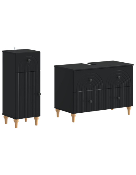 Set di Armadi da Bagno da 2 Pezzi ALKMAAR Nero