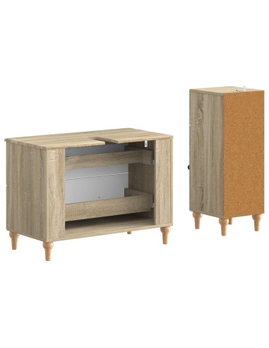 Set di Armadi da Bagno da 2 Pezzi ALKMAAR Rovere Sonoma