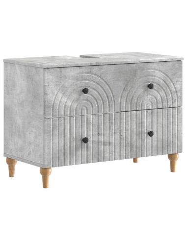 Set di Armadi da Bagno da 2 Pezzi ALKMAAR Grigio Cemento