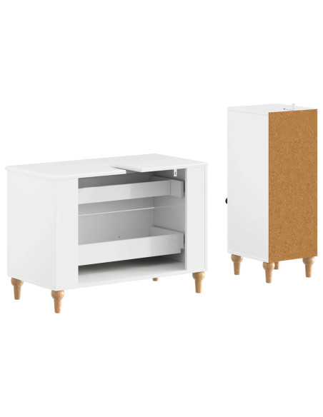 Set di Armadi da Bagno da 2 Pezzi ALKMAAR Bianco Lucido