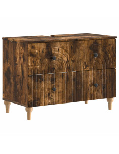 Set di Armadi da Bagno da 2 Pezzi ALKMAAR Rovere Fumo 2