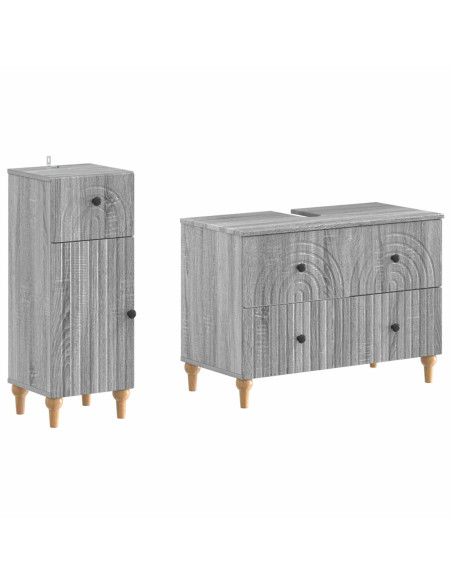 Set di Armadi da Bagno da 2 Pezzi ALKMAAR Sonoma grigio