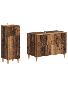 Set di Armadi da Bagno da 2 Pezzi ALKMAAR Legno antico