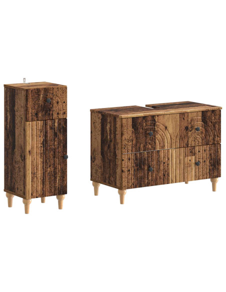 Set di Armadi da Bagno da 2 Pezzi ALKMAAR Legno antico
