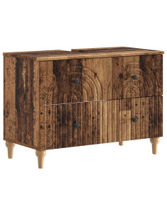 Set di Armadi da Bagno da 2 Pezzi ALKMAAR Legno antico 2