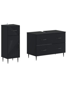 Set di Armadi da Bagno da 2 Pezzi HAARLEM Nero