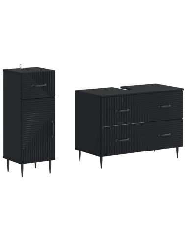 Set di Armadi da Bagno da 2 Pezzi HAARLEM Nero